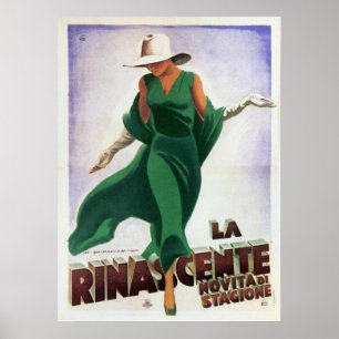Poster avec imprimé de mode italien Vintage