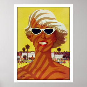 Poster avec imprimé Vintage de la plage