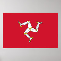 Poster avec Isle of Man Flag, Royaume-Uni
