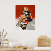 Poster Avec Kittens Pin Up (Cuisine)