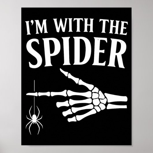 Poster avec la chemise araignée drôle squelette d'Hallowe (Devant)