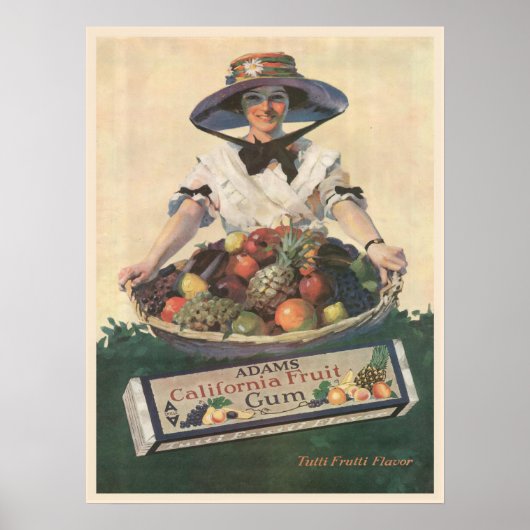 Poster avec la Vintage California Fruit Lady (Devant)