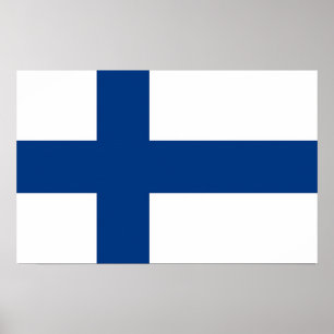 Poster avec le drapeau de la Finlande