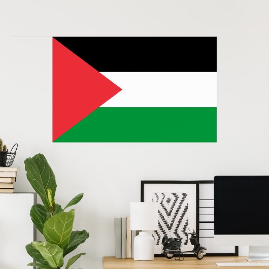 Poster avec le drapeau de la Palestine (Bureau à domicile)