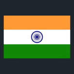 Poster avec le drapeau de l'Inde<br><div class="desc">Belle énorme affiche avec drapeau de l'Inde. Ce produit est personnalisable.</div>