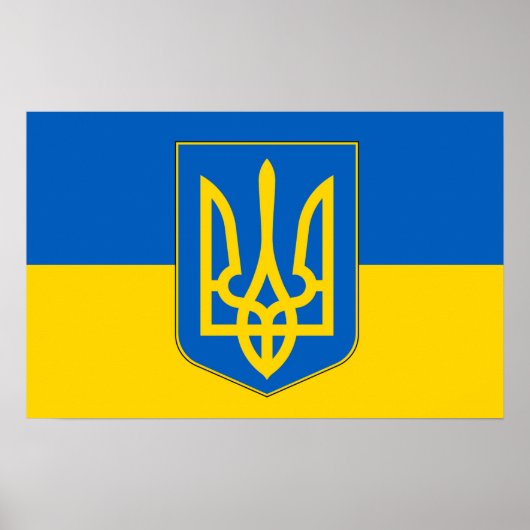 Poster avec le drapeau de l'Ukraine (Devant)