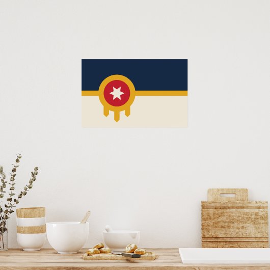 Poster avec le drapeau de Tulsa, Oklahoma (Cuisine)