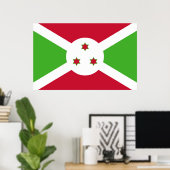 Poster avec le drapeau du Burundi (Bureau à domicile)