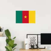Poster avec le drapeau du Cameroun (Bureau à domicile)