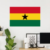 Poster avec le drapeau du Ghana (Bureau à domicile)