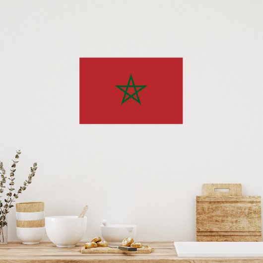 Poster avec le drapeau du Maroc (Cuisine)
