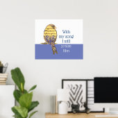 Poster Avec ma chanson, je le loue Bible Écriture Oiseau (Bureau à domicile)