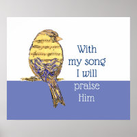 Avec ma chanson, je le loue Bible Écriture Oiseau