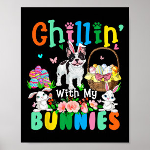 Poster Avec Mes lapins Bunnies Jour de Pâques Chien-taure