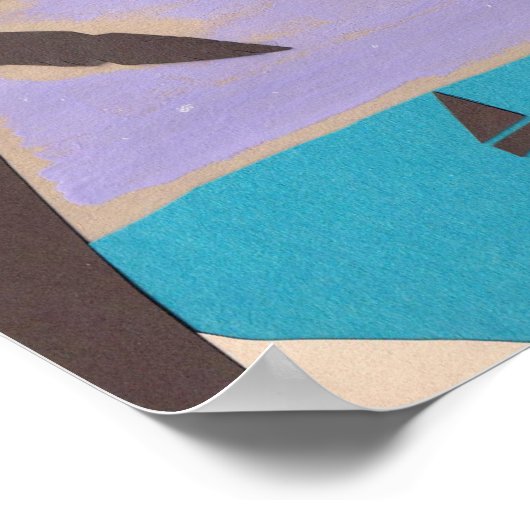 Poster avec palmiers et une mer Turquoise (Coin)