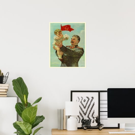 Poster avec Propagande Staline Vintage Imprimer (Bureau à domicile)