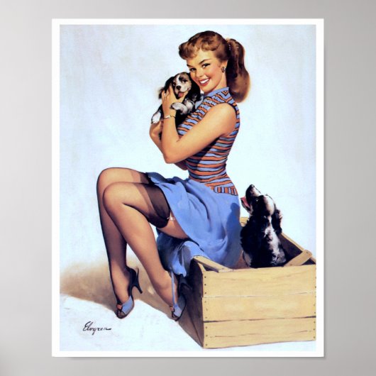 Poster Avec Pupies Pin Up (Devant)