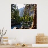 Poster avec ruisseau, forêt et montagnes (Cuisine)