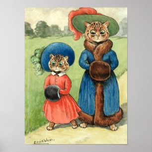 Poster Avec Tante par Louis Wain