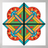 Poster avec thème Art déco et visages amusants (Devant)