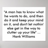 Poster avec une citation de Hank Williams "Un homm (Devant)
