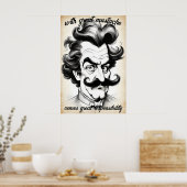 Poster Avec une grande moustache vient une grande respons (Cuisine)