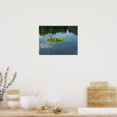 Poster avec une photo de fleurs blanches de lotus (Cuisine)