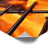 Poster avec viande barbecue hamburgers et feu flam (Coin)