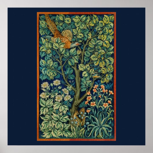 POSTER AVEC WILLIAM MORRIS "PHÉASANT" DESIGN (Devant)