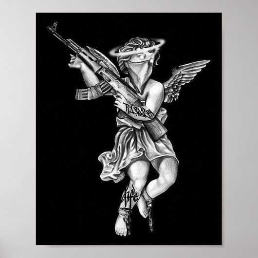 Poster Avening Angel Sinner Chicano Tattoo (Devant)