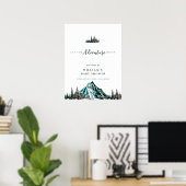 Poster Aventure Begin Mountain Pine Baby shower Bienvenue (Bureau à domicile)