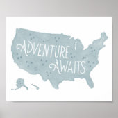 Poster Aventure bleue nous attend Carte de la chambre des (Devant)