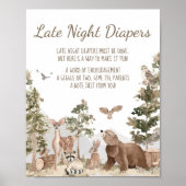 Poster Aventure Bois Animaux Late Night Diapers (Devant)