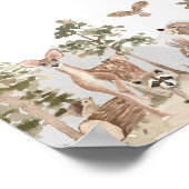 Poster Aventure Bois Animaux Merci pour venir (Coin)