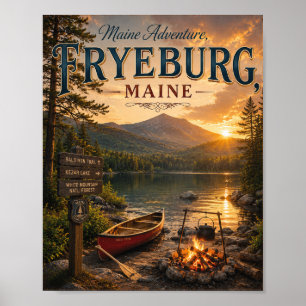 Poster Aventure dans le Maine Fryeburg Maine Vintage Exté