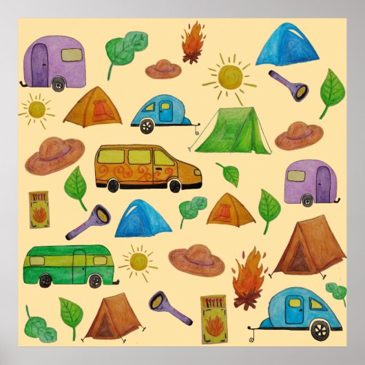Poster Aventure de camping (Devant)