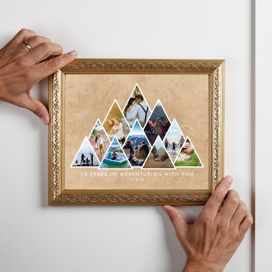 Poster Aventure de collage de photos 25e anniversaire cou