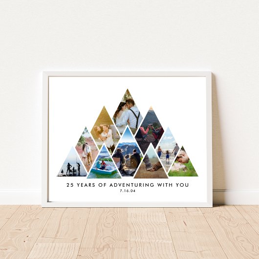 Poster Aventure de collage de photos 25e anniversaire Cou