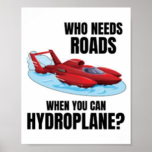 Poster Aventure de course d'hydravion : laissez les route