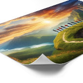 Poster Aventure de groupe à Sunrise - Pittoresque Mountai (Coin)