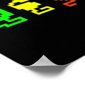 Poster Aventure de jeu vidéo rétro 8 bits Dragon (Coin)