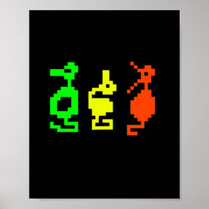 Poster Aventure de jeu vidéo rétro 8 bits Dragon