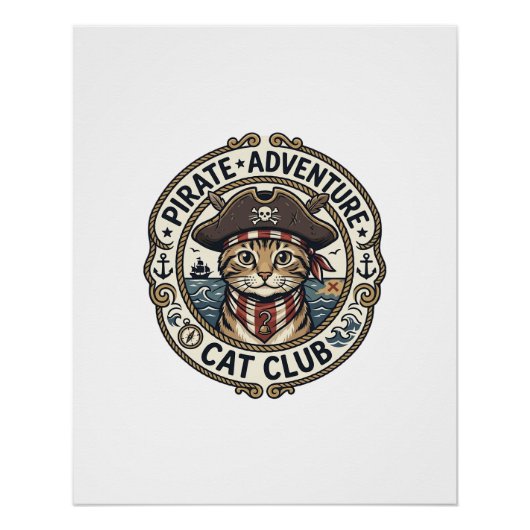 Poster Aventure de pirate Chat POD Vector Art - Aven Pir (Devant)