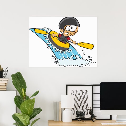 Poster Aventure de rafting en eau vive avec Scared Boy (Bureau à domicile)