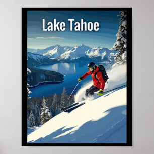 Poster Aventure de ski hivernal au lac Tahoe