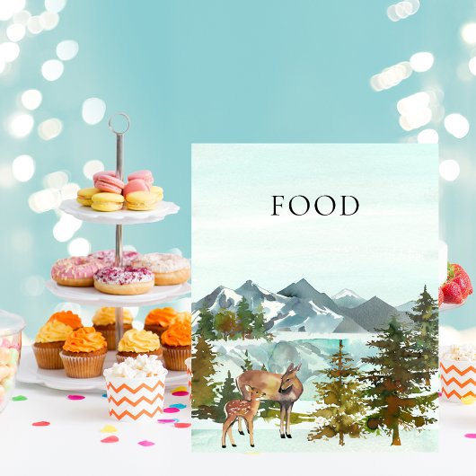 Poster Aventure de table de nourriture Baby Shower Cerf R