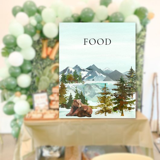 Poster Aventure de table de nourriture Ours rustiques Bab