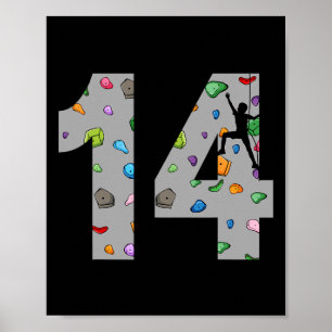 Poster Aventure d'escalade de 14 ans pour un 14e annivers