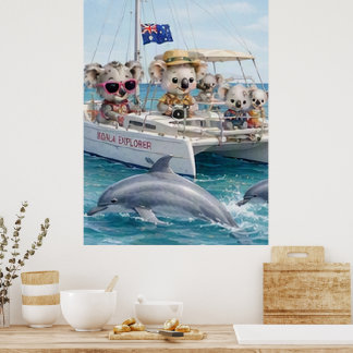 Poster Aventure d'observation de dauphins koalas en haute