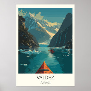 Poster Aventure en kayak dans les fjords de Valdez en Ala